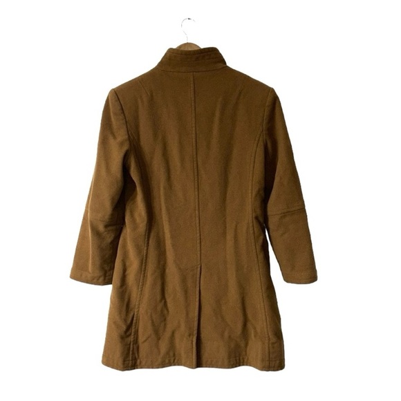 Bernardo Collection Brown Coat Jacket Wool Cashmere Zipper Classic Size Small - Picture 3 of 7